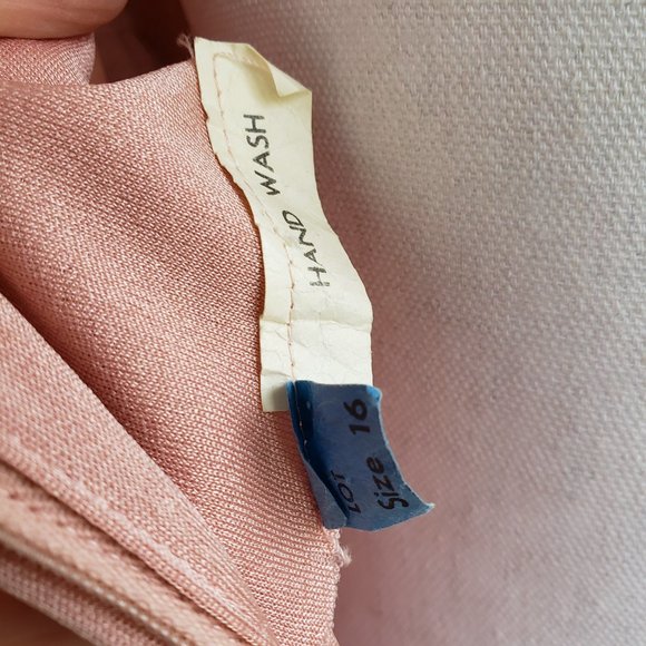 Vintage 70s Pale Pink Draping Long Sleeve Maxi Dress With Belt - Picture 8 of 9